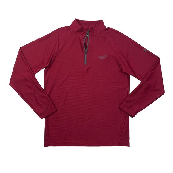 Under Armour Sweatshirt Mens M Medium Wine Red Quarter Zip Sandia Golf Club - Picture 1 of 12